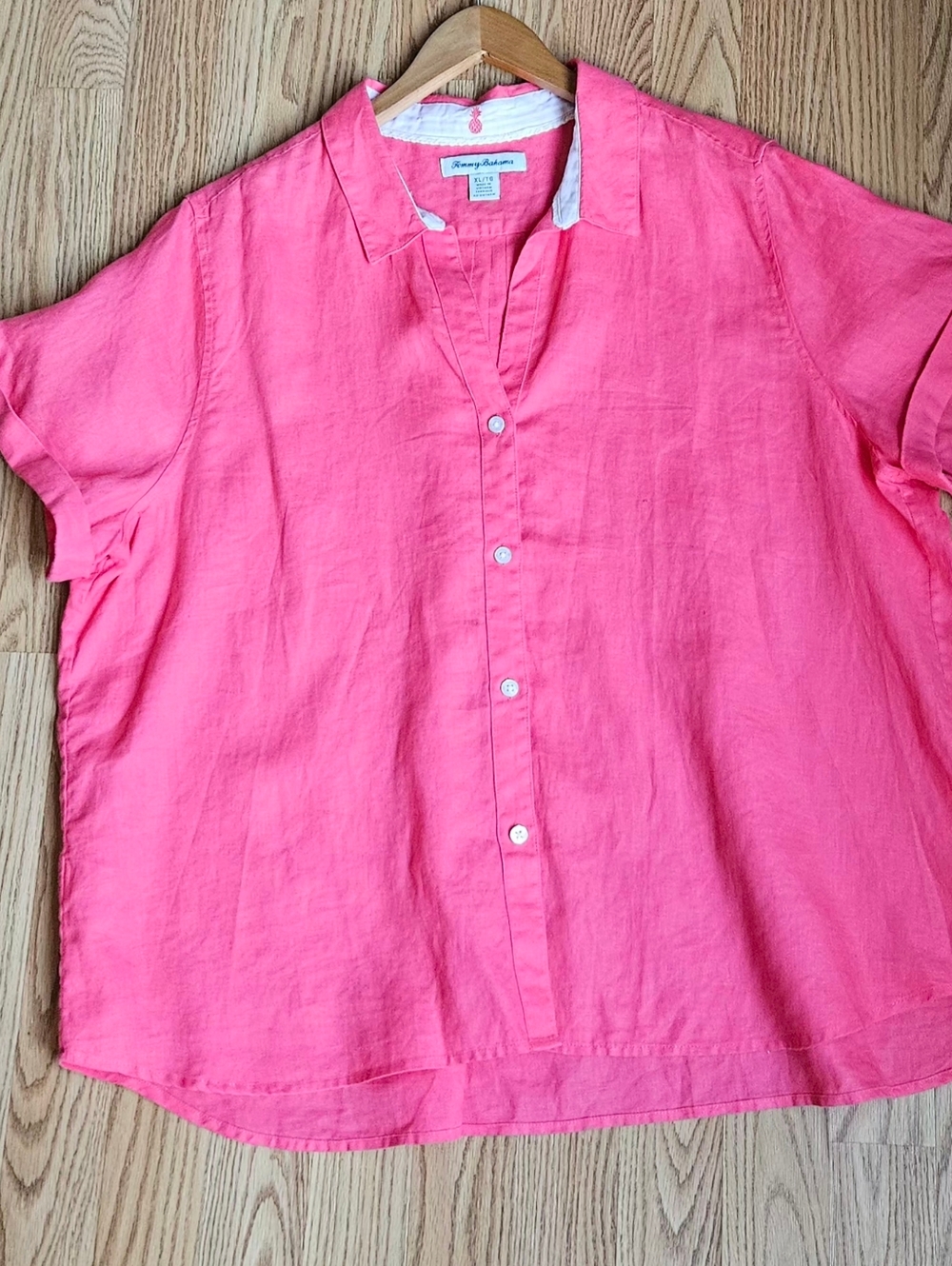 Tommy Bahama Coral Pink  100% Linen Button-Front Shirt